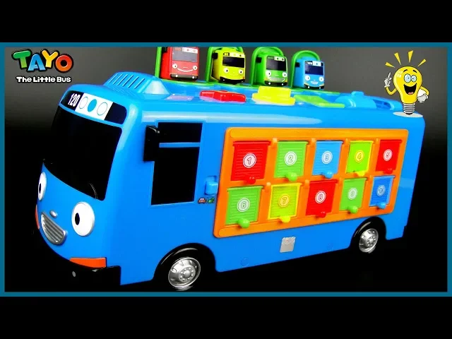 玩 tayo聰明學習小巴士 小巴士tayo 學顏色 學數字 學英文 玩具開箱 / learn colors tayo & count numbers